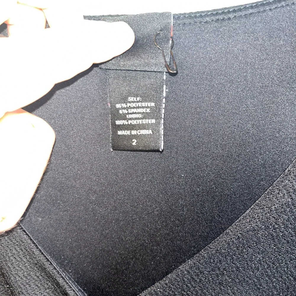 Rebel Wilson for Torrid Womens Black Faux Wrap Dress Size 2 Embellished Shoulder - Picture 7 of 11